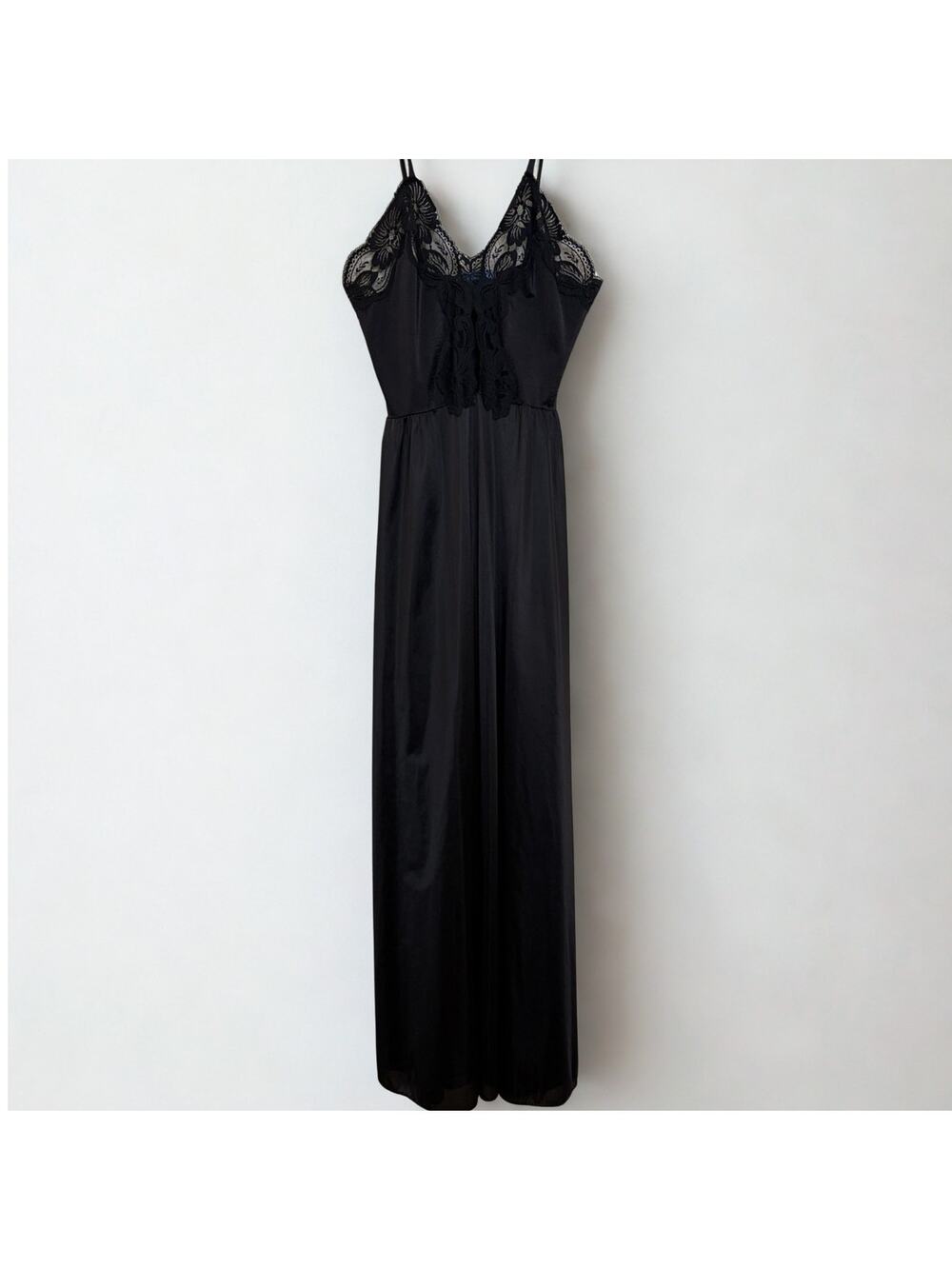 VTG Black Lace Slip Dress Sz Small